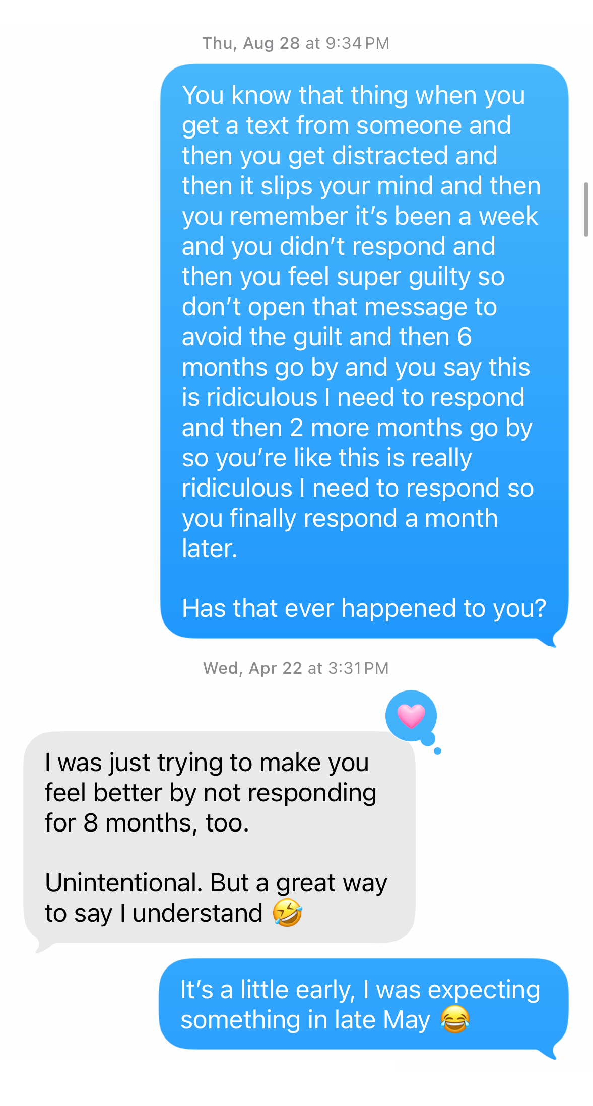 The text chat that started Small Reunion